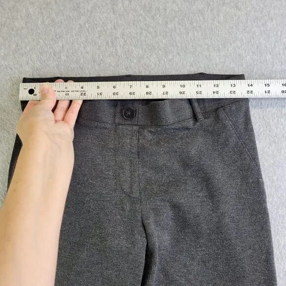Betabrand Dress Pants Womens ST Long Gray Pull On Straight Leg Mid Rise Slimming - Picture 9 of 15